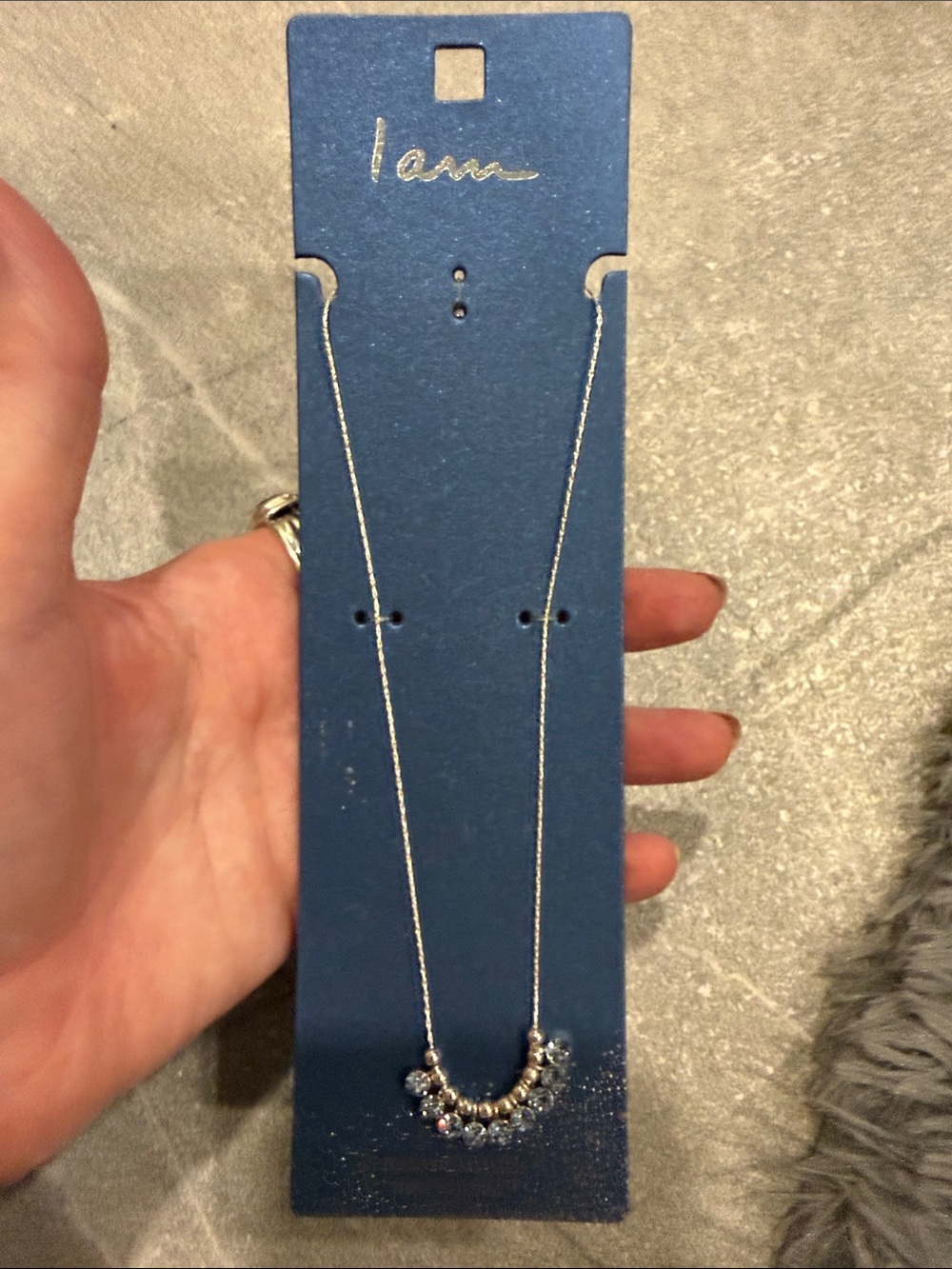I Am Silver Beaded Pendant Necklace - Silver